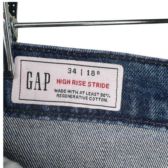 GAP High Rise Stride Wide-Leg Jeans Dark Wash Size 18R 34 - Picture 4 of 12